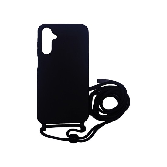 Silicone Case with String for Samsung Galaxy S24 Plus Black